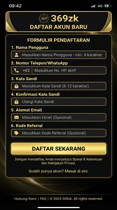 Panduan Registrasi Akun Baru 369zk untuk Android
