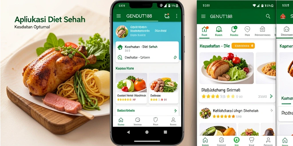 Screenshot antarmuka GENDUT188 yang menampilkan fitur diet sehat.