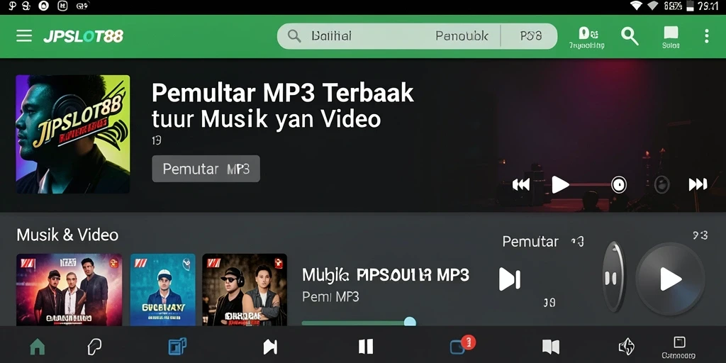 Antarmuka JPSLOT88 yang menarik untuk Pemutar MP3 dengan fitur lengkap.