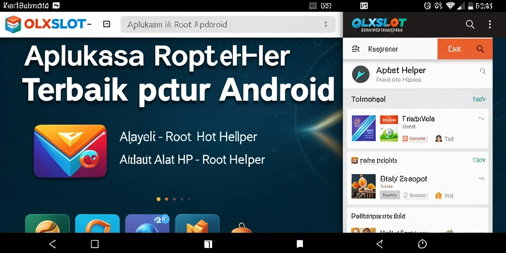 Tampilan antarmuka OLXSLOT sebagai aplikasi Root Helper yang intuitif.