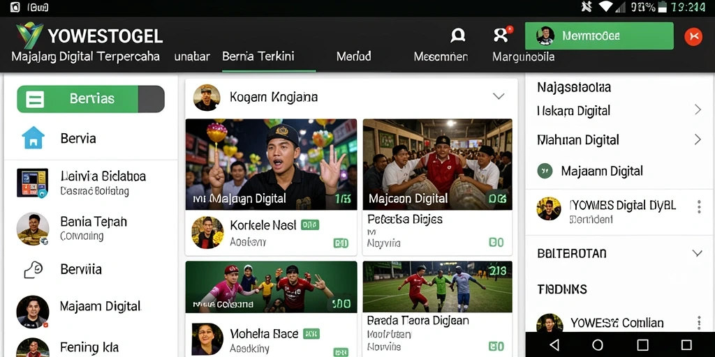 Antarmuka YOWESTOGEL menampilkan berita terbaru dengan desain yang menarik.